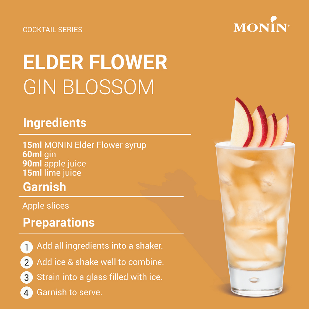 Monin Elder Flower Syrup 700ml (Box of 6)