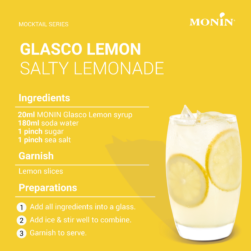 Monin Glasco Lemon Syrup 700ml (Box of 6)
