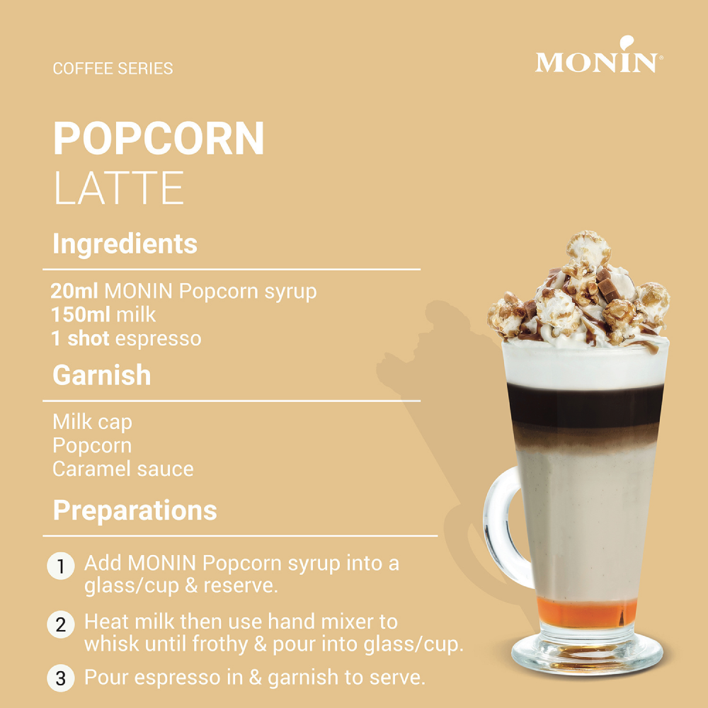 Monin Popcorn Syrup 700ml (Box of 6)