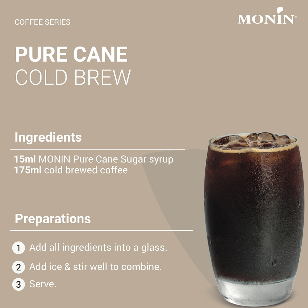 Monin Sugar Cane Syrup 1L (Box of 4)