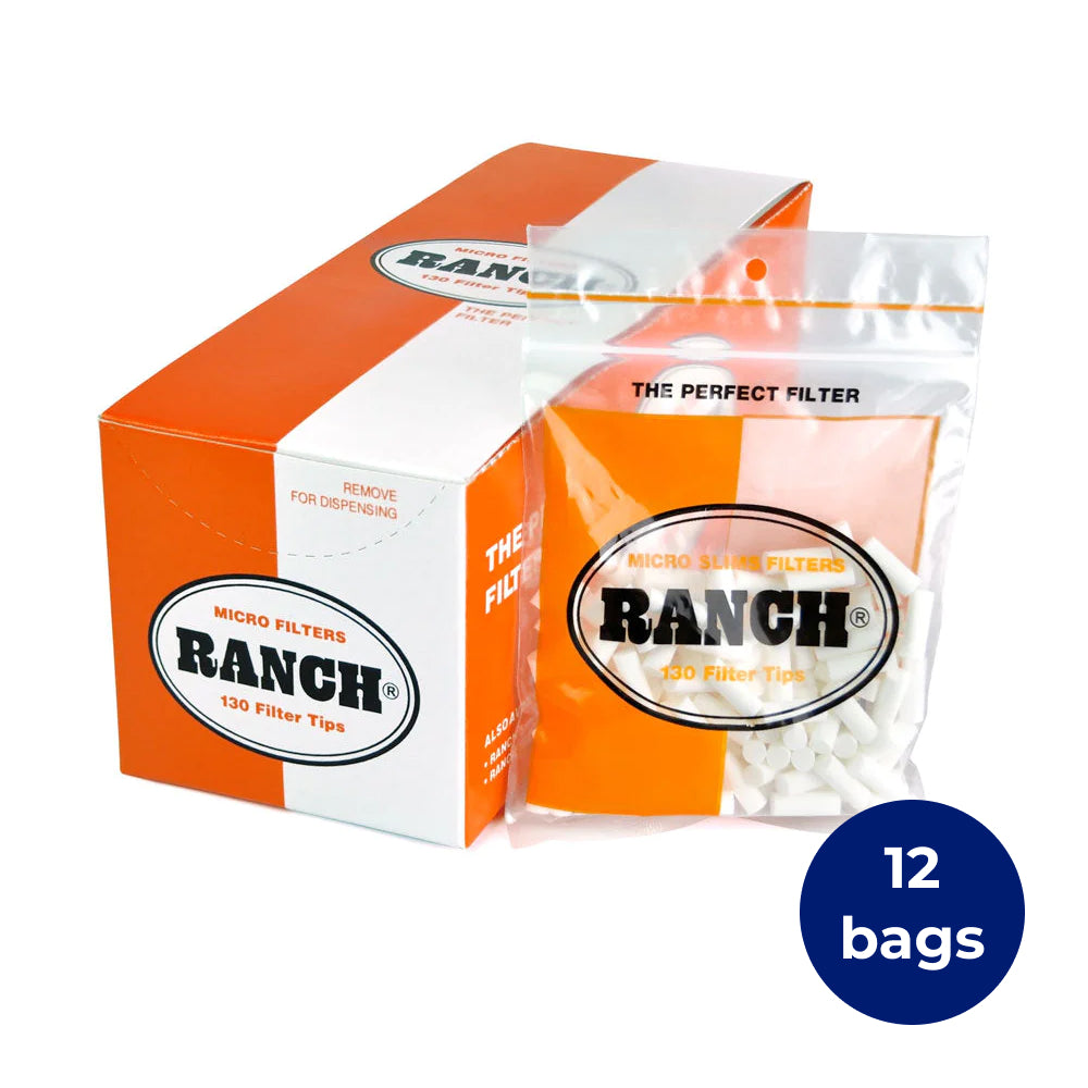 Ranch Micro Slim Cigarette Filters, 12 Bags