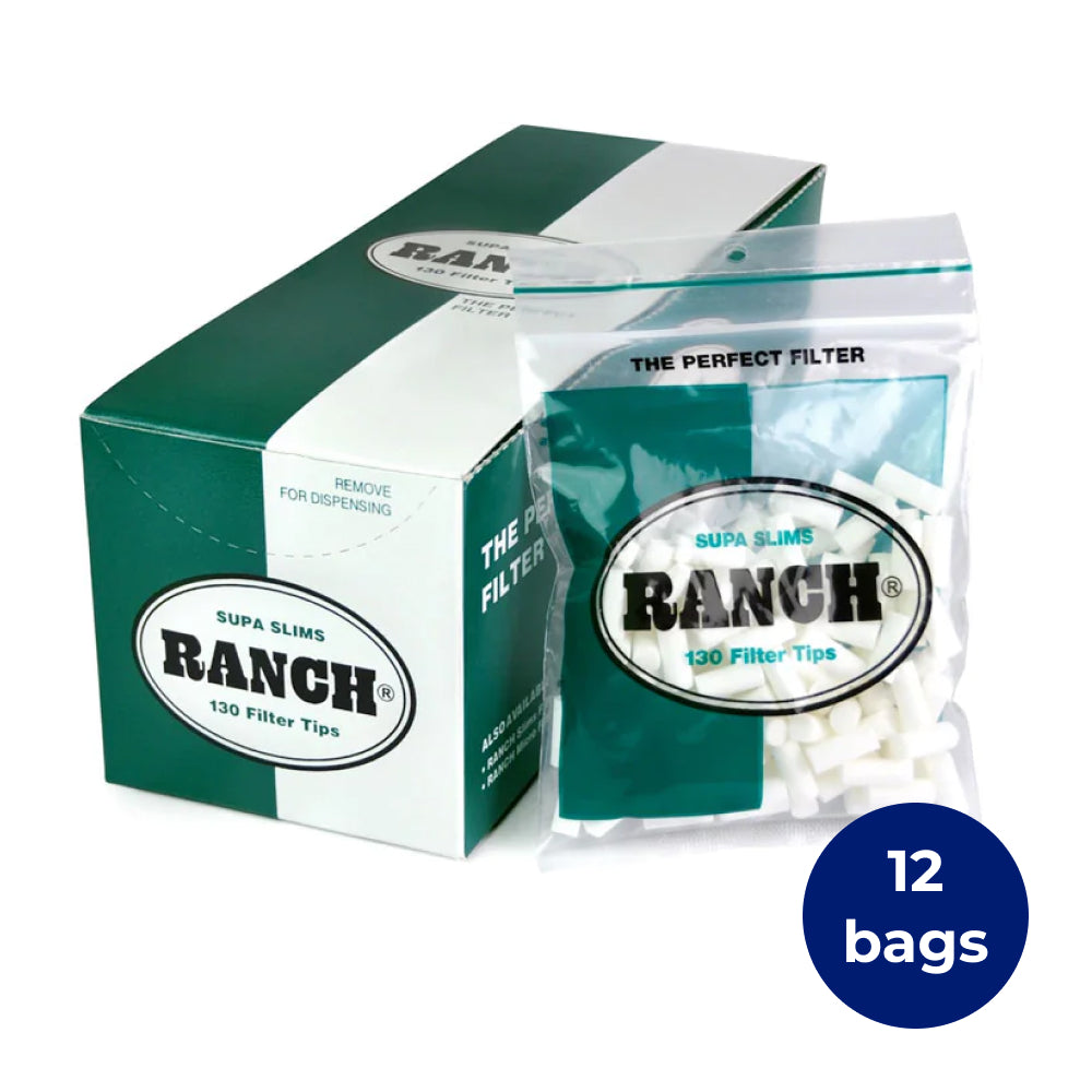 Ranch Supa Slim Cigarette Filters, 12 Bags