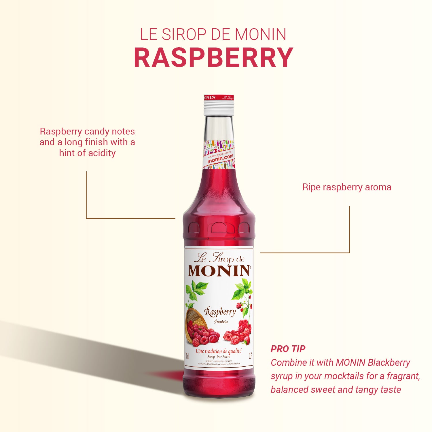 Monin Raspberry Syrup 700ml (Box of 6)
