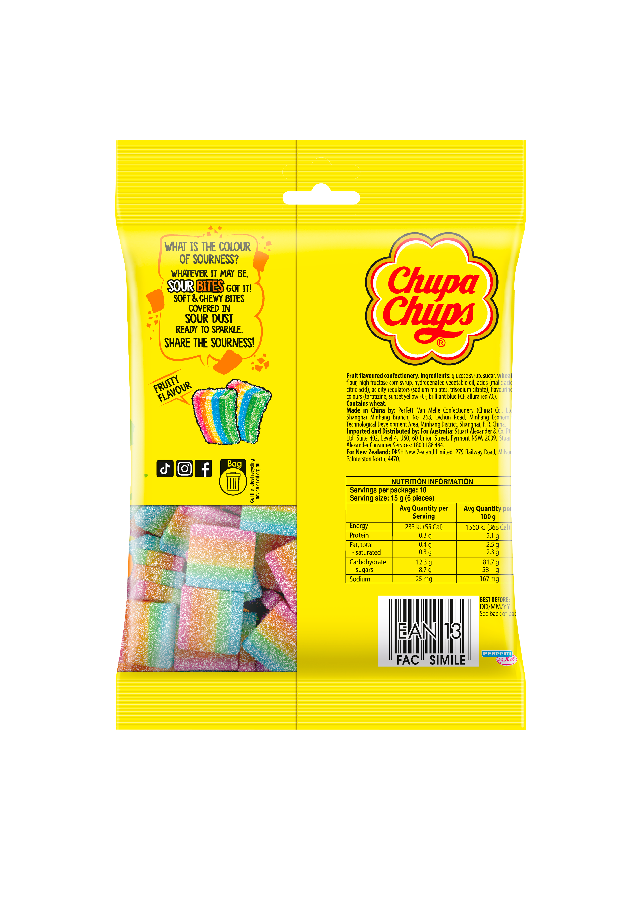Chupa Chups Sour Bites 150g x 12