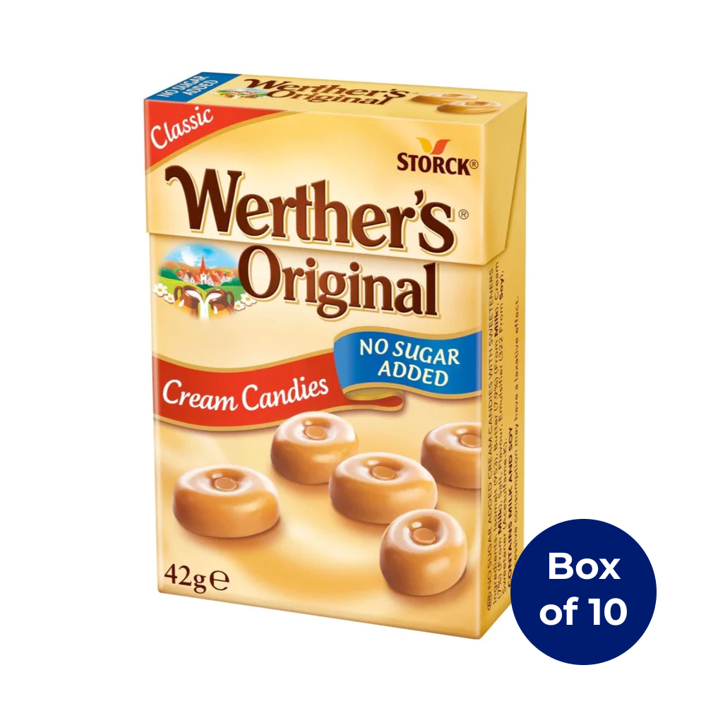 Werther's Original Cream Candies No Sugar Added 42g Box (Box of 10)