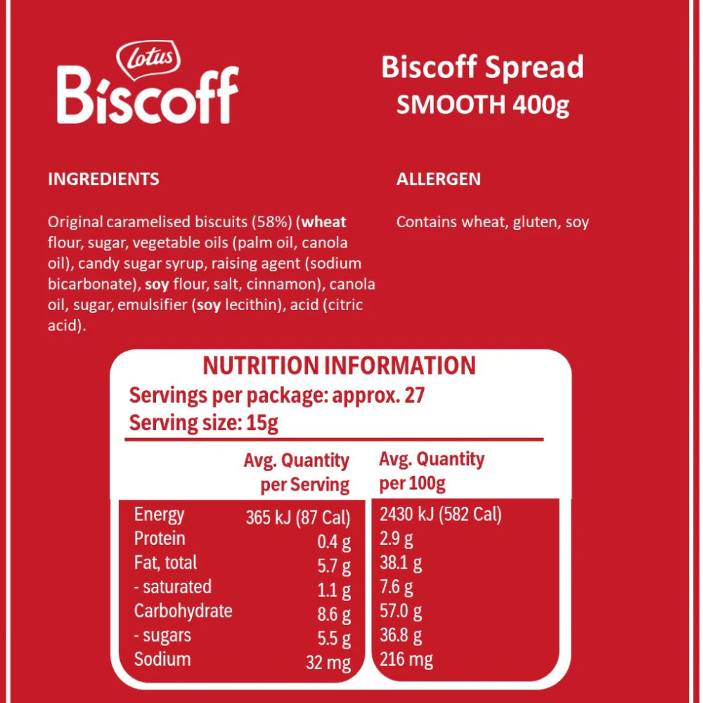 Lotus Biscoff Spread 400g (Box of 6)