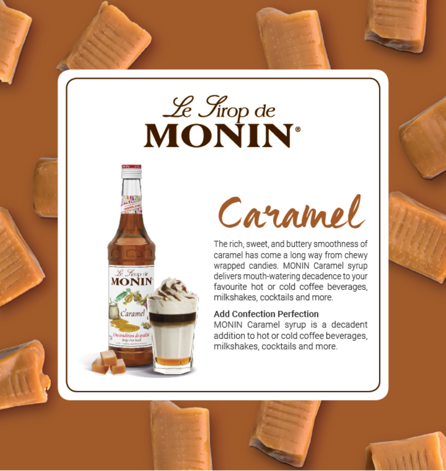 Monin Caramel Syrup 700ml (Box of 6)