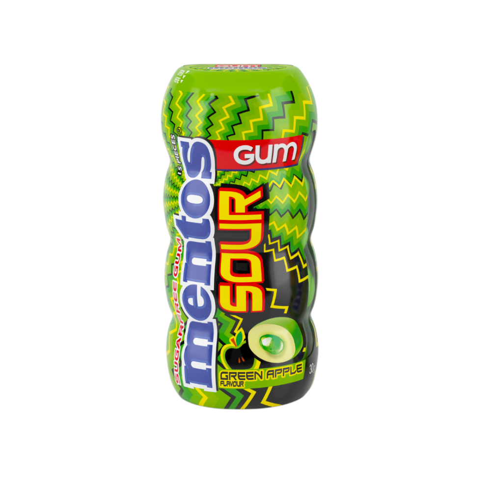 Mentos Pure Fresh Chewing Gum, Sour Apple 30g (Box of 10)