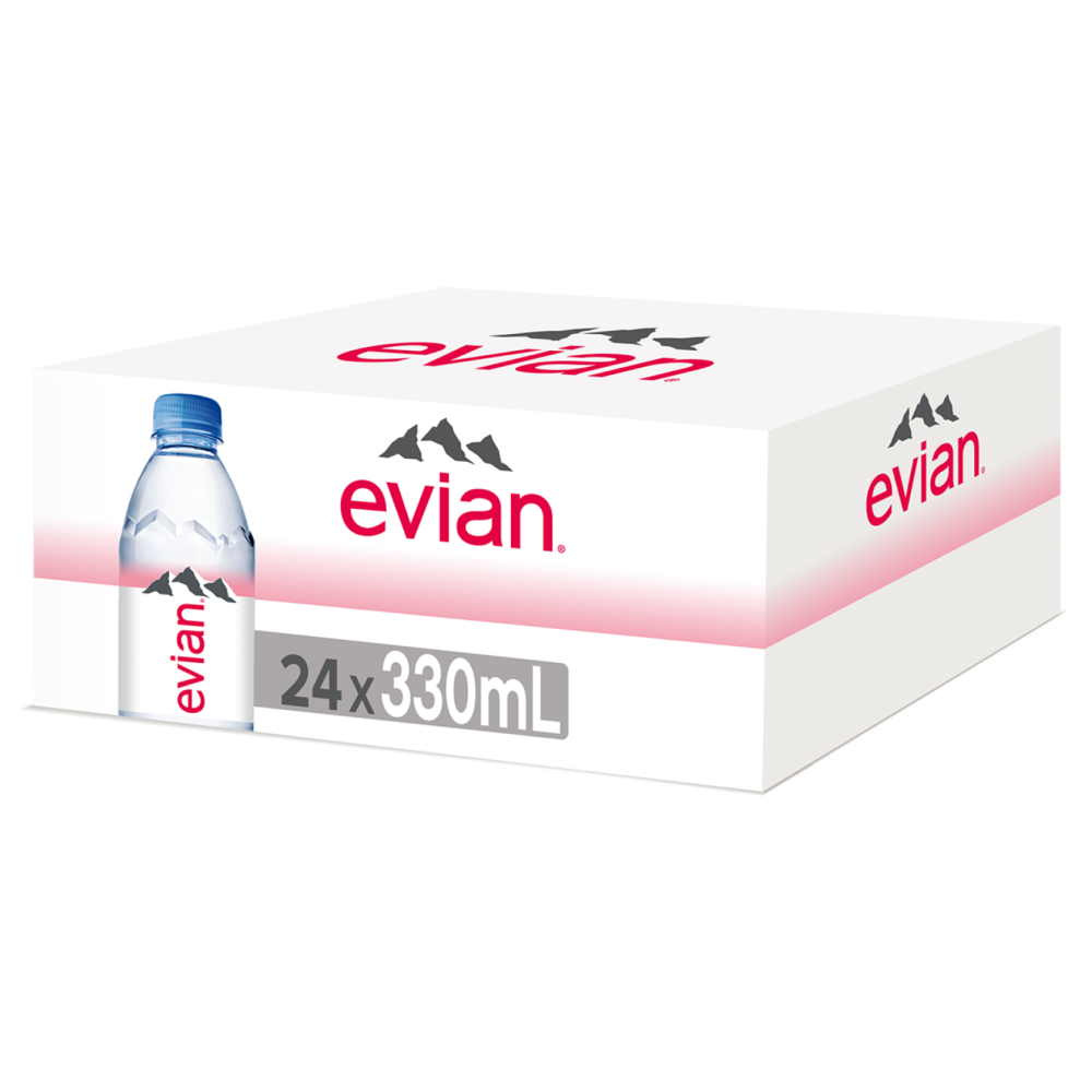 Evian Natural Mineral Water 330ml Bottles (Box of 24)